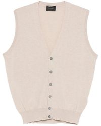 Dell'Oglio - Buttoned Sleeveless Cardigan - Lyst