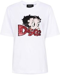 DSquared² - Betty Boop Cotton T-shirt - Lyst
