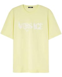 Versace - Camiseta Con Logo Bordado - Lyst