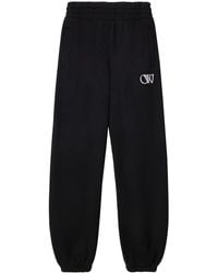 Off-White c/o Virgil Abloh - Logo-Flocked Cotton Track Pants - Lyst