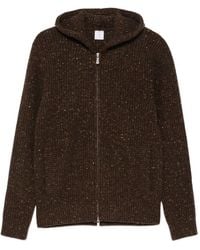 Eleventy - Zip-Up Ribbed-Knit Hoodie - Lyst