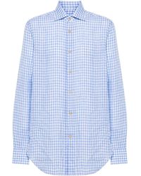 Kiton - Gingham-check Linen Shirt - Lyst