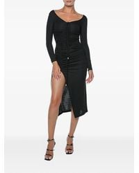 Just Cavalli - Ruched Front-Slit Midi Dress - Lyst