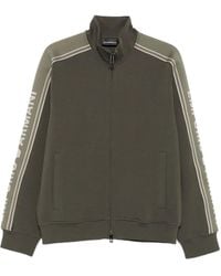 Emporio Armani - Logo-Tape Zip-Up Sweatshirt - Lyst
