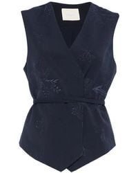 Twinset - Embroidered Waistcoat With Belt - Lyst