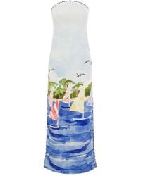 LEO LIN - Ava Nautical-Print Midi Dress - Lyst