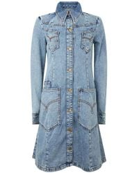 Moschino - Button-Up Flared-Skirt Mini Dress - Lyst