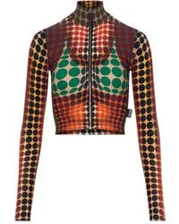 Jean Paul Gaultier - Top A Collo Alto Con Zip - Lyst