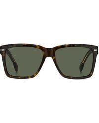 BOSS - Havana Square-Frame Sunglasses - Lyst