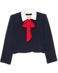 Valentino Garavani - Bow-Detail Cropped Jacket - Lyst