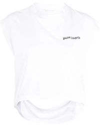 Palm Angels - Logo-Print Cut-Out Tank Top - Lyst