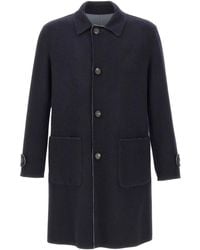Eleventy - Classic-collar Wool Coat - Lyst