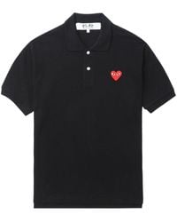 COMME DES GARÇONS PLAY - Heart-appliqué Cotton Polo Shirt - Lyst
