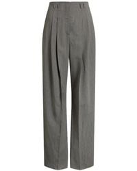 Alberta Ferretti - Plooibroek Met Krijtstreep - Lyst