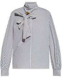 Max Mara - Disco Bow-Embellished Striped Shirt - Lyst