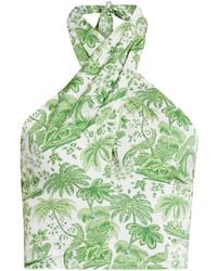 STAUD - Kai Botanical-Print Halterneck Top - Lyst