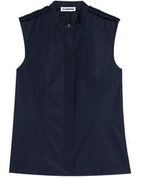 Jil Sander - Cotton Poplin Ruffle Shirt - Lyst