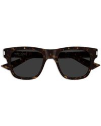 Saint Laurent - Tortoiseshell-Effect Square-Frame Sunglasses - Lyst