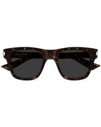 Saint Laurent - Square-Frame Tortoiseshell Sunglasses - Lyst