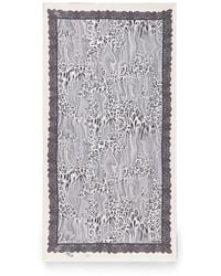 Blugirl Blumarine - Leopard-Print Lace-Trim Scarf - Lyst