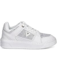 Guess - Embellished Lace-Up Sneakers - Lyst