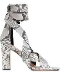Cynthia Rowley - 100Mm Cece Snakeskin Wrap-Around Heeled Sandals - Lyst
