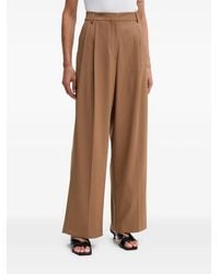 Fracomina - Pleated Wide-Leg Trousers - Lyst