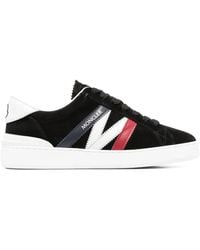 Moncler - Navy Calf Suede Sneakers - Lyst