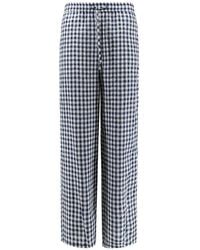 DUNST - Check-Pattern Wide-Leg Trousers - Lyst
