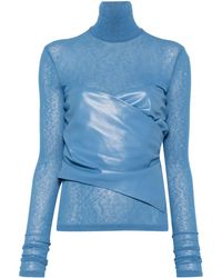 Nanushka - Draped Recycled Polyester-Blend Roll-Neck Top - Lyst