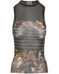 Jean Paul Gaultier - Floral-Print Stripe Top - Lyst