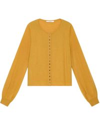 Maliparmi - Button-Detailed Balloon-Sleeve Cardigan - Lyst