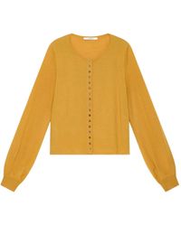Maliparmi - Button-Detailed Balloon-Sleeve Cardigan - Lyst
