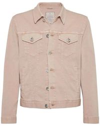 Brunello Cucinelli - Button-Up Denim Jacket - Lyst