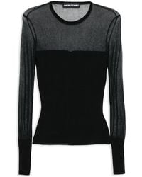 ANDREADAMO - Knitted Sheer-Detail Top - Lyst