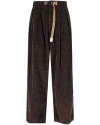 White Sand - Corduroy Belted Trousers - Lyst
