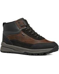 Geox - Leather Panelled Lace-Up High-Top Sneakers - Lyst