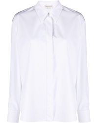 Alexander McQueen - Point-collar Cotton Shirt - Lyst