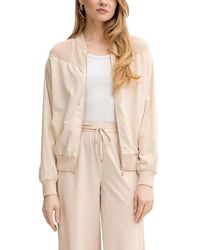 Liu Jo - Mesh-Panel Bomber Jacket - Lyst
