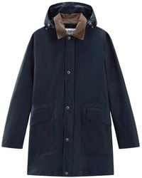 Woolrich - Cappotto Cerato Con Cappuccio - Lyst