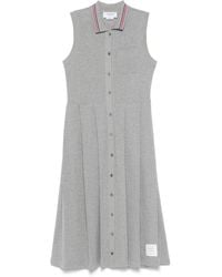 Thom Browne - Rwb-Stripe Pleated Midi Dress - Lyst