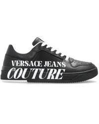 Versace Jeans Couture - Baskets En Cuir À Logo Imprimé - Lyst