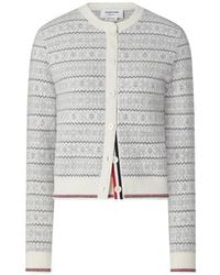 Thom Browne - Merino-Wool Jacquard Snowflake Cardigan - Lyst