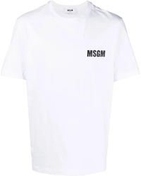 MSGM - Logo Print Short Sleeve Tee - Lyst