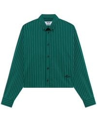 MSGM - Pinstripe-Pattern Cropped Shirt - Lyst