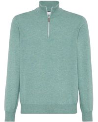 Brunello Cucinelli - Turtle-Neck Sweater With Zipper - Lyst