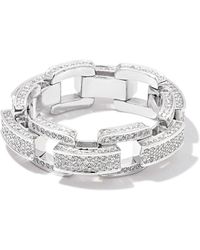 SHAY - 18kt White Gold Deco Link Diamond Ring - Lyst