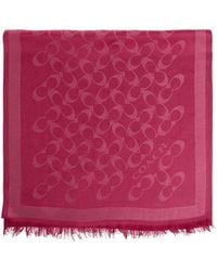 COACH - Écharpe Frangée À Motif Monogrammé - Lyst