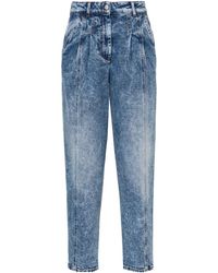 Peserico - Bleach-wash Tapered Jeans - Lyst