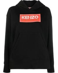 KENZO - Logo-Print Cotton Hoodie - Lyst